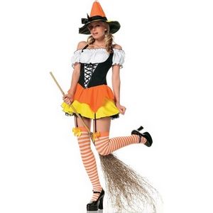 Candy Corn Witch Adult Costume, dress only